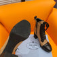 PD LOGO PLAQUE ANKLE BOOTS BROWN