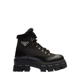 PD LEATHER CHUNKY ANKLE BOOTS BLACK
