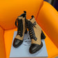 PD LOGO PLAQUE ANKLE BOOTS BROWN