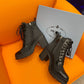 PD LOGO PLAQUE ANKLE BOOTS BLACK