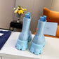 PD MONOLITH BRUSHED LEATHER BOOTIES BLUE