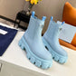 PD MONOLITH BRUSHED LEATHER BOOTIES BLUE