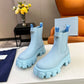 PD MONOLITH BRUSHED LEATHER BOOTIES BLUE