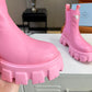 PD MONOLITH BRUSHED LEATHER BOOTIES PINK