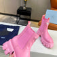 PD MONOLITH BRUSHED LEATHER BOOTIES PINK