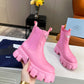 PD MONOLITH BRUSHED LEATHER BOOTIES PINK