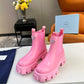 PD MONOLITH BRUSHED LEATHER BOOTIES PINK
