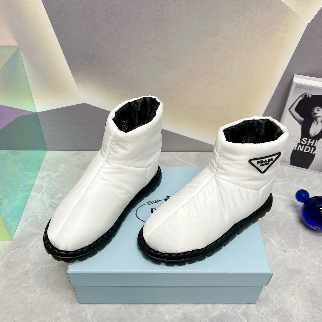 PD NYLON FABRIC BOOTIES WHITE