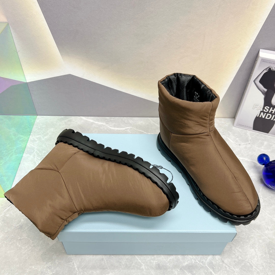 PD NYLON FABRIC BOOTIES BROWN