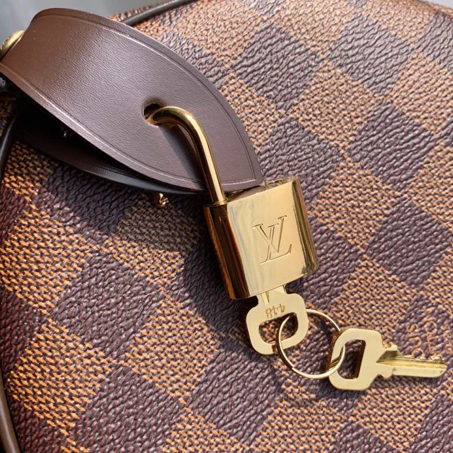 Speedy 30cm N41364 Damier Ebene canvas cross body bags shoulder bag Travel bag