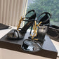 YSL CASSANDRA SANDALS IN BLACK 6301091TVKK1000