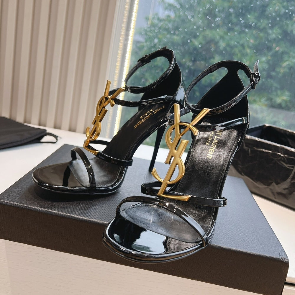 YSL CASSANDRA SANDALS IN BLACK 6301091TVKK1000
