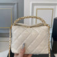 CC 24B HOBO METAL HANDLE LUNCH BOX BAG IN BEIGE 19CM