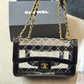 CC FLAP BAG CLEAR VINYL AND LEATHER BLACK 26CM