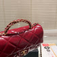 CC CLASSIC MINI FLAP BAG WITH CHAIN IN BURGUNDY 21CM