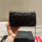 CC SMALL FLAP BAG WITH CHAIN BLACK 20CM