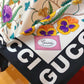 GG FLORAL PRINT SILK SCARF IN IVORY IN BLACK AND WHITE 90CM 7438763G0019260