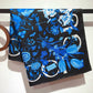 GG WOMEN'S FLORAL PRINT SILK CARRÉ SQUARE IN BLUE 90CM