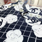 CC CC CAMELLIA SILK SCARF IN BLACK 90CM A39577 X10321 94305