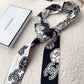 CC SILK CC CAMELLIA SLIM BANDEAU ECRU BLACK 120CM