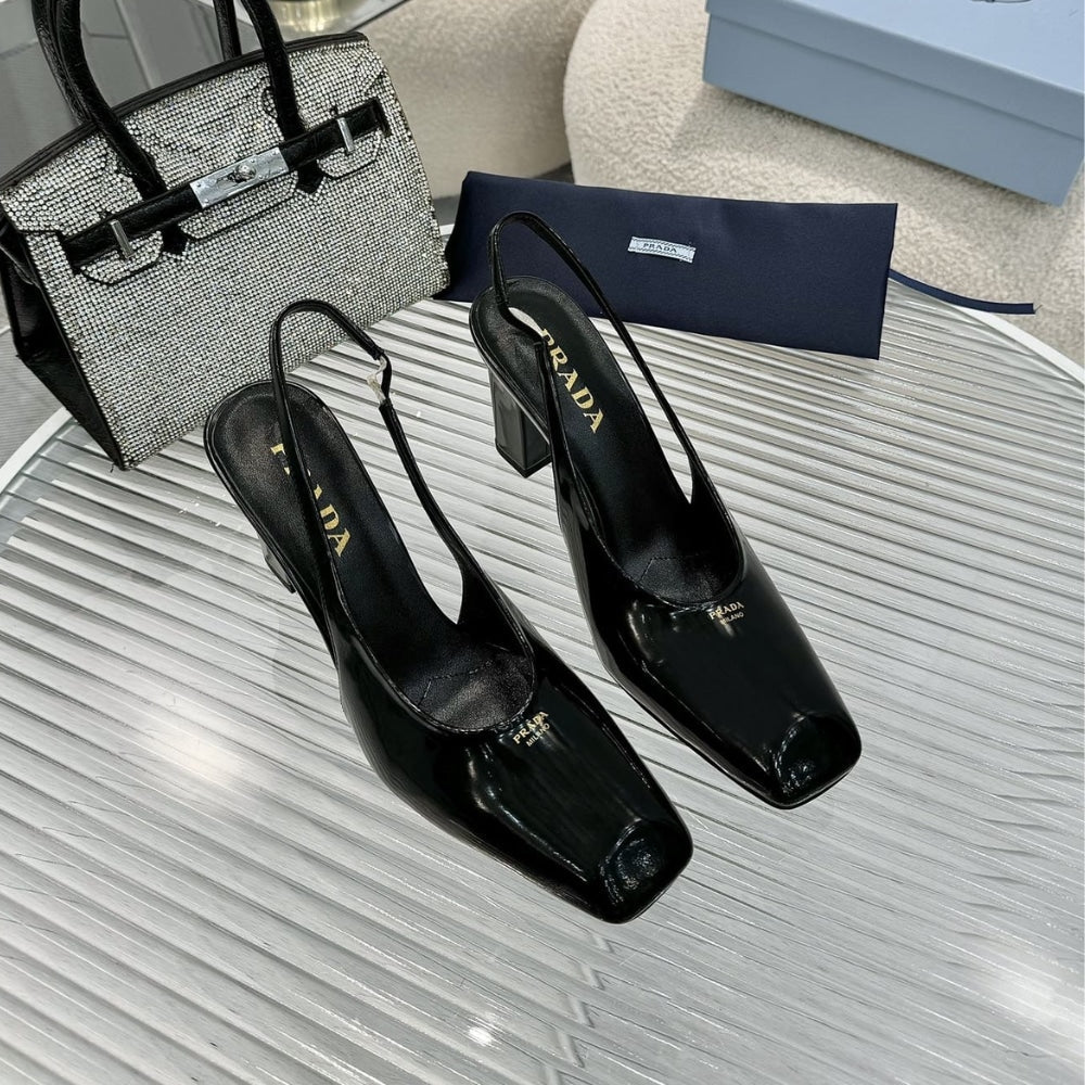 PR PATENT LEATHER SLINGBACK PUMPS BLACK 1I838N 069 F0002 F 085