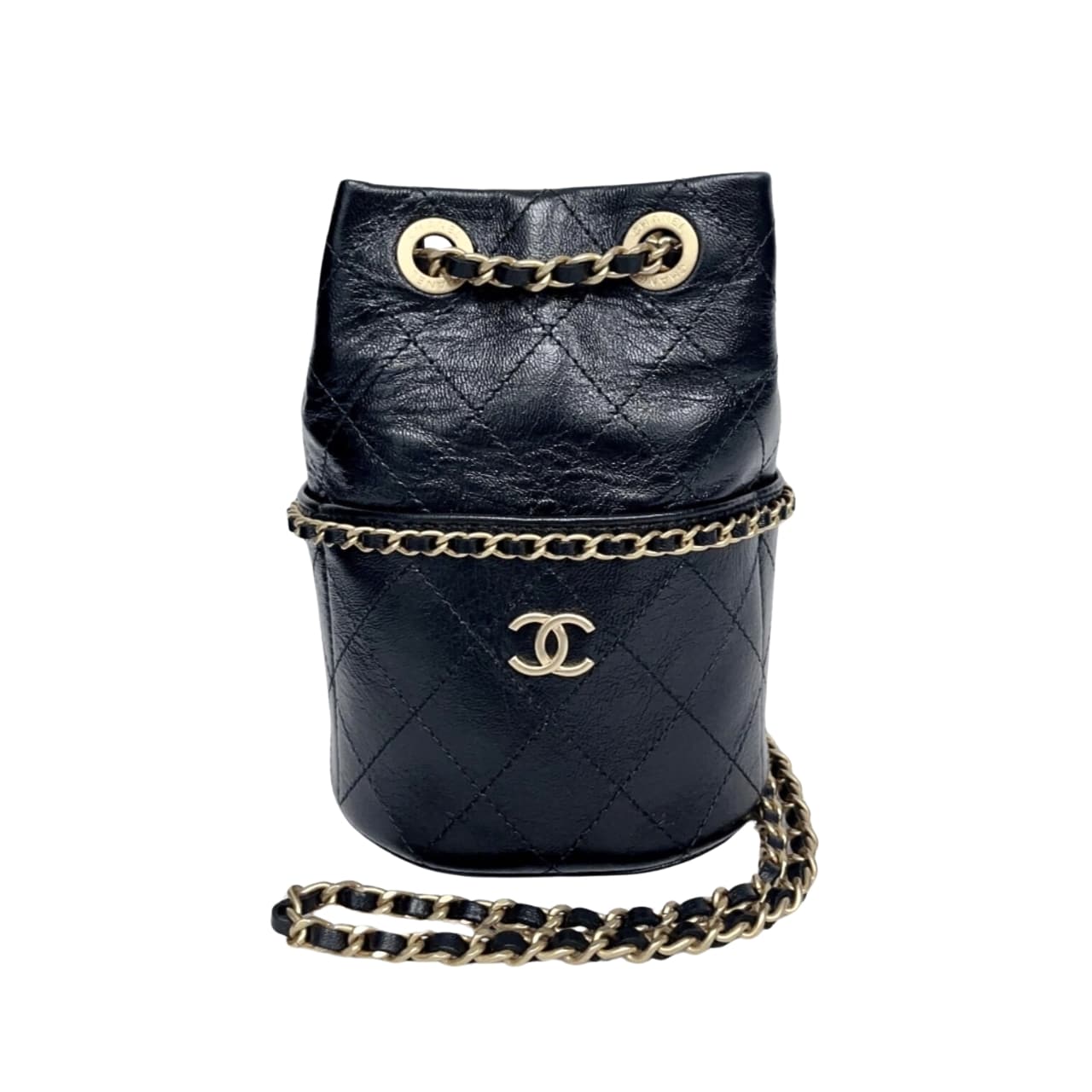CC   MINI BUCKET BAG BLACK 15CM