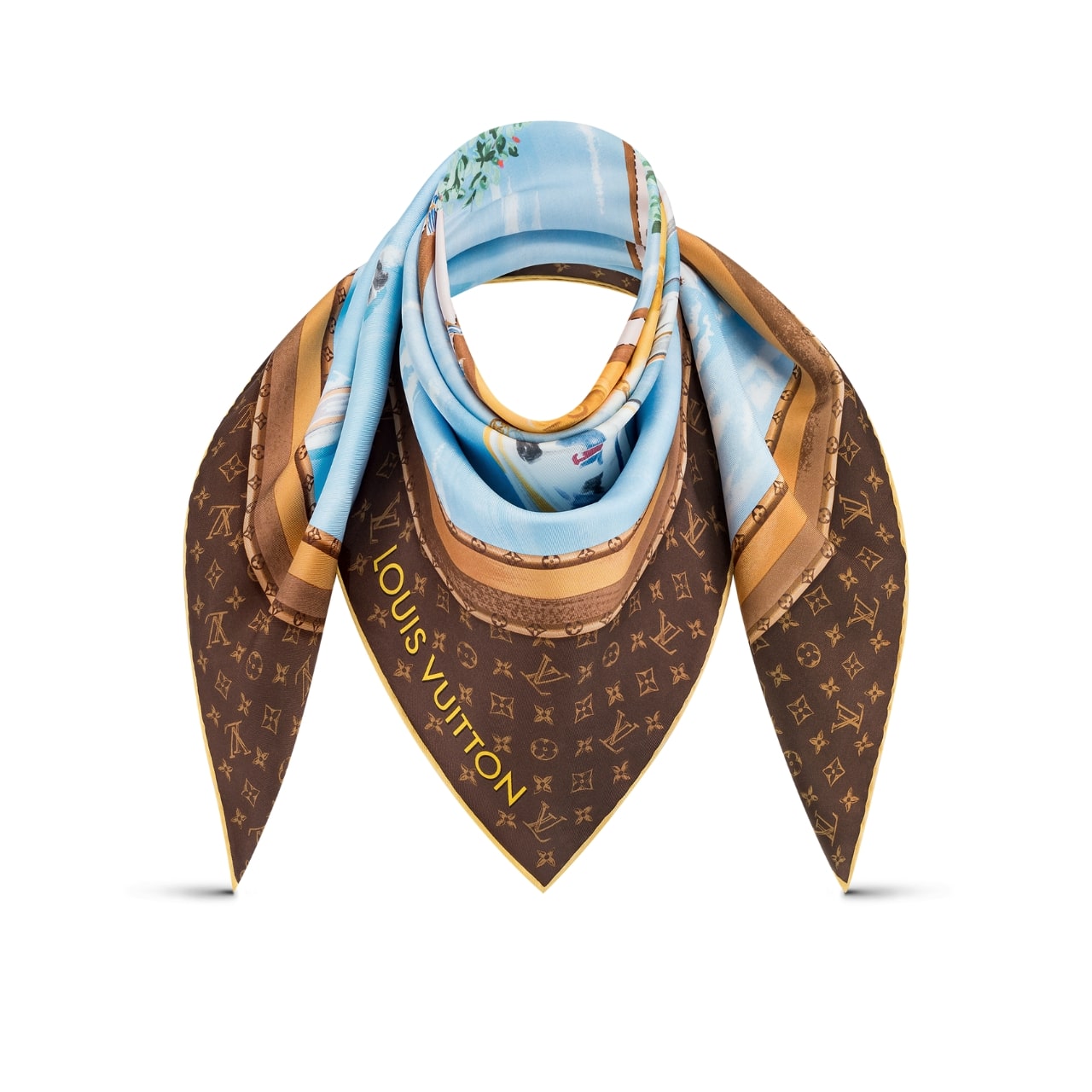 LV LV MARINA 90 SCARF IN BROWN 90CM M78195