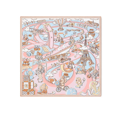 LV VIVIENNE 90 SPEEDY SQUARE SILK SCARF LIGHT PINK 90CM M79155