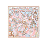 LV VIVIENNE 90 SPEEDY SQUARE SILK SCARF LIGHT PINK 90CM M79155