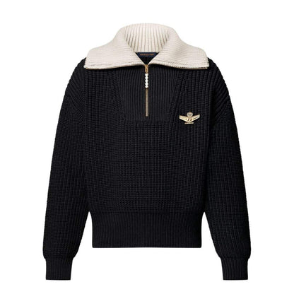 LV CHUNKY HALF ZIP PULLOVER BLACK 1AHC11