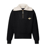 LV CHUNKY HALF ZIP PULLOVER BLACK 1AHC11