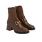 GG HORSEBIT PLAQUE ANKLE BOOTS BROWN 719830 1DO50 2347