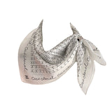 CC COCO SIGNATURE SILK SCARF IN WHITE 70CM