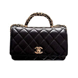 CC CLASSIC MINI FLAP WITH CHAIN HANDLE BLACK 19CM