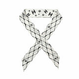 CC SILK CC SLIM BANDEAU SCARF WHITE 120CM
