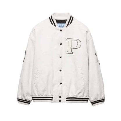 PR CANVAS BOMBER JACKET WITH PATCHES WHITE 292230 152I F0304 S OOO