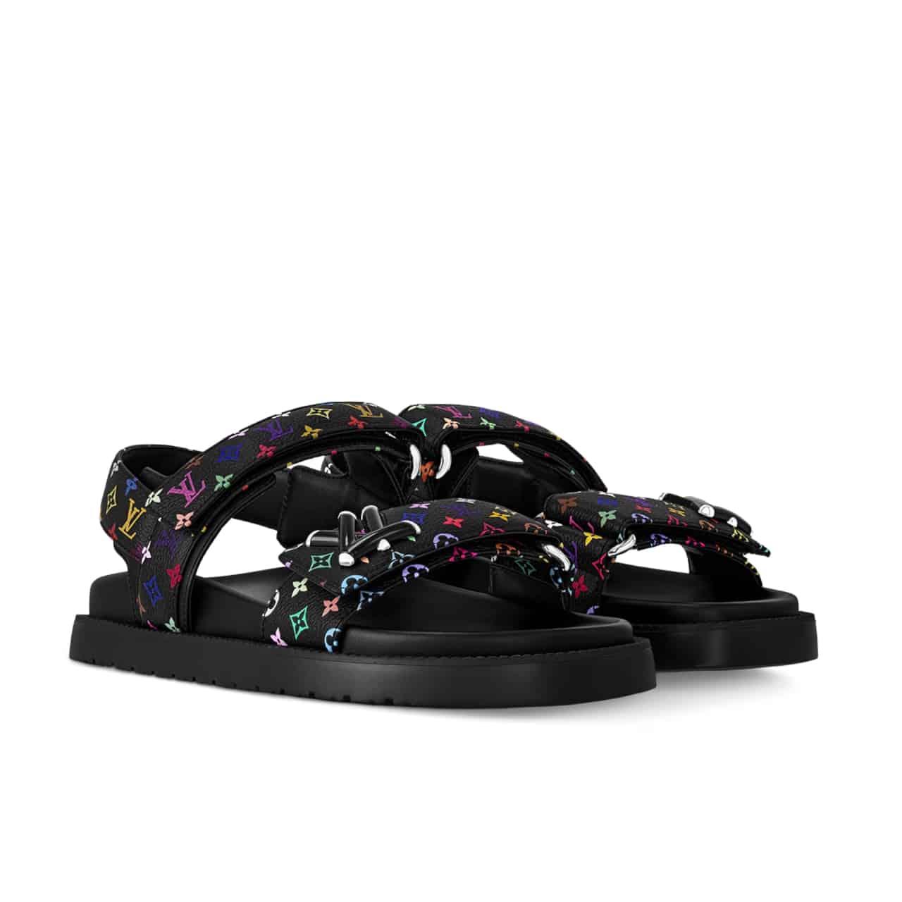 LV X MURAKAMI LV SUNSET FLAT COMFORT SANDAL BLACK 1AGXF6