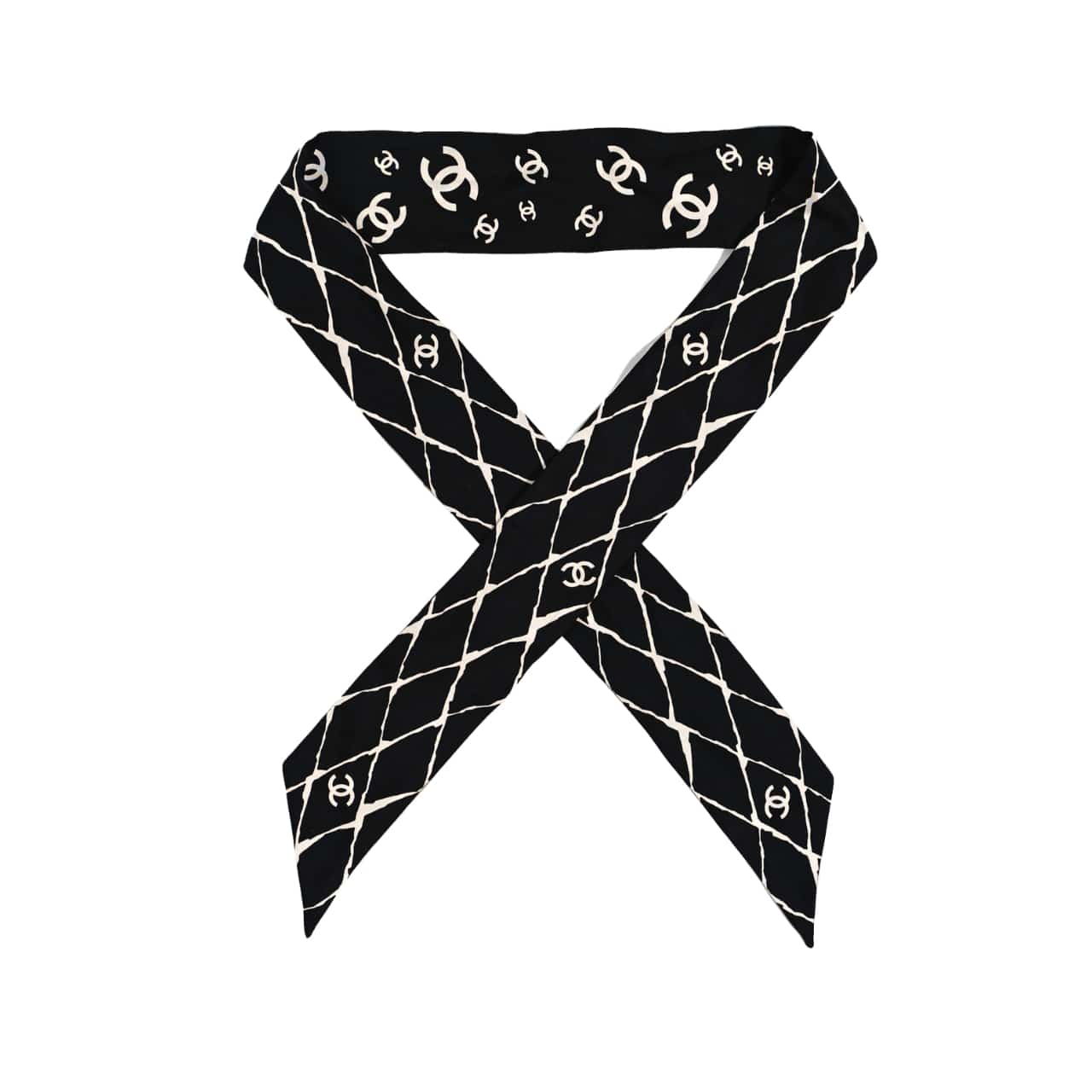 CC SILK CC SLIM BANDEAU SCARF BLACK 120CM