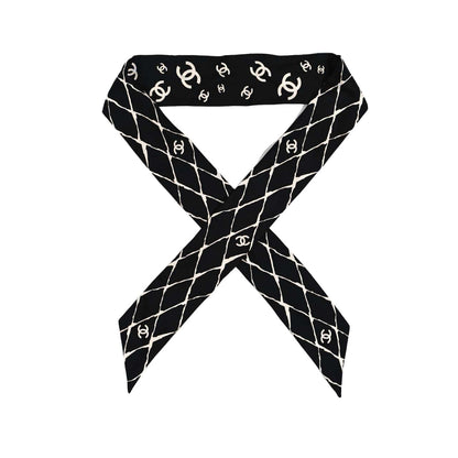 CC SILK CC SLIM BANDEAU SCARF BLACK 120CM