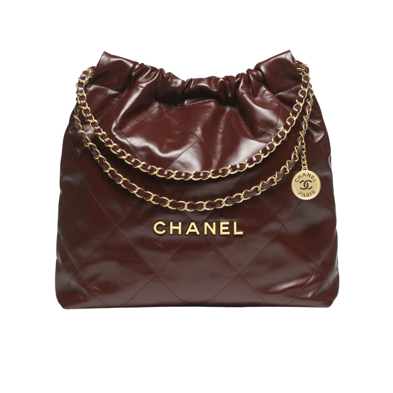 CC 22 LARGE HANDBAG DARK BROWN 41CM
