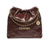 CC 22 LARGE HANDBAG DARK BROWN 41CM