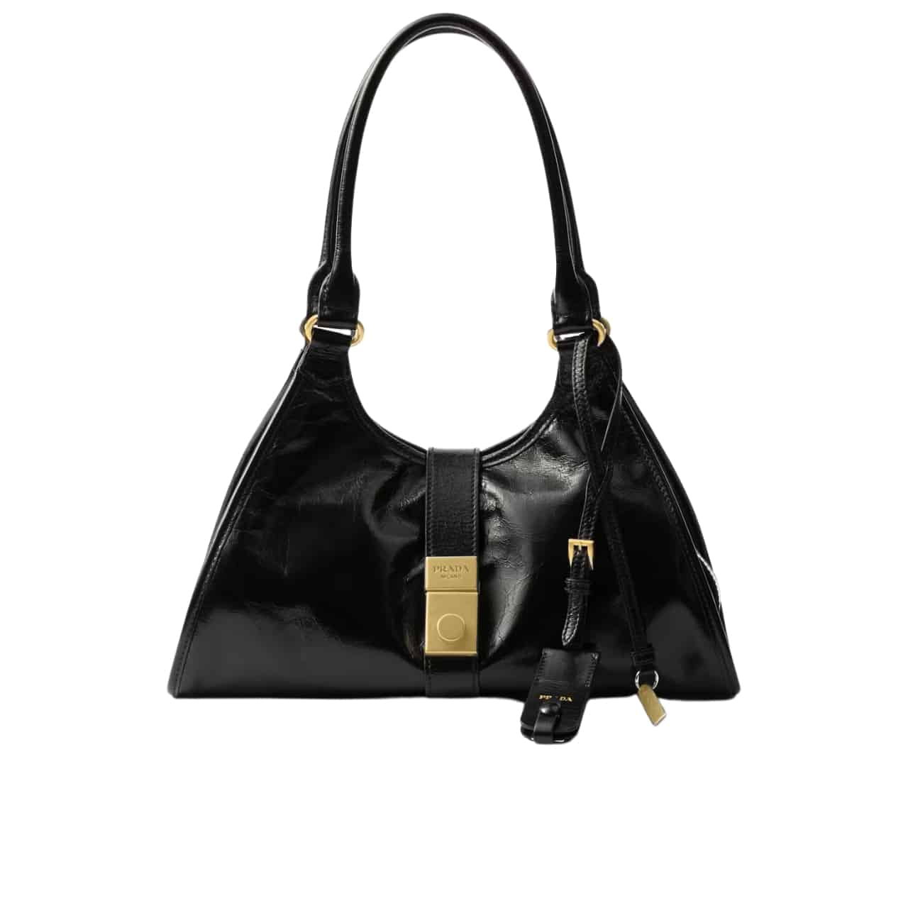 PR MEDIUM LEATHER TOTE BAG BLACK 32CM