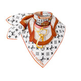 LV FLOWER AND STRAPS SQUARE IN WHITE 90CM M77177