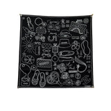 CC ARTISTIC ICONS SQUARE SCARF BLACK 90CM