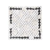 CC CC CAMELLIA SILK SCARF IN WHITE 90CM A39577 X10321 10601