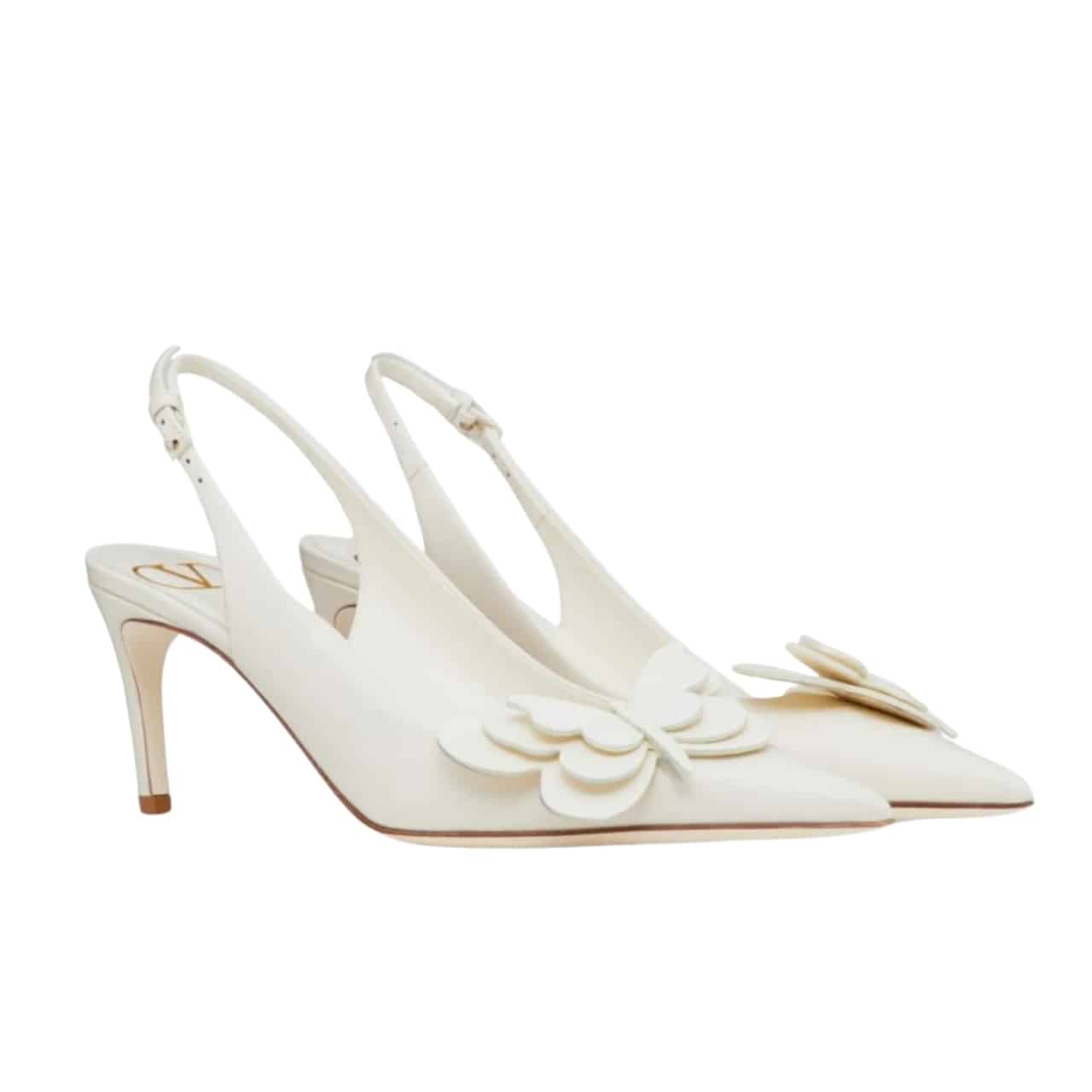 VO GARAVANI PAPIER PHALÈNE SLINGBACK PUMPS WHITE