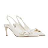 VO GARAVANI PAPIER PHALÈNE SLINGBACK PUMPS WHITE