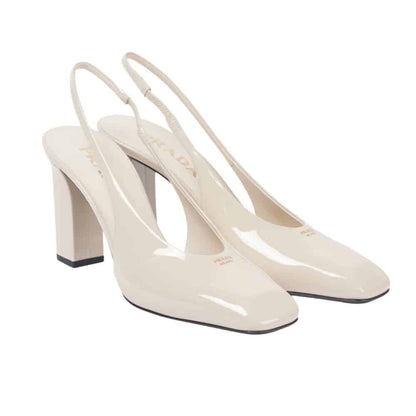 PR PATENT LEATHER SLINGBACK PUMPS IVORY 1I838N 069 F0304 F 085