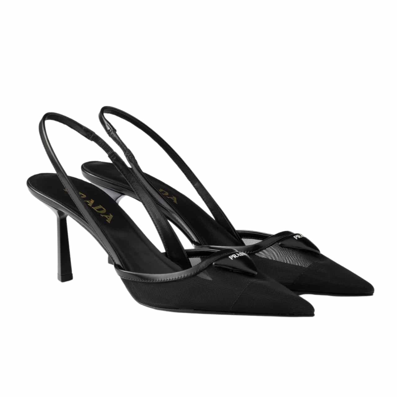 PR MESH FABRIC SLINGBACK PUMPS BLACK 1I891N 099 F0002 F 075