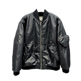 GG NYLON BOMBER JACKET WITH HEART POCKET BLACK